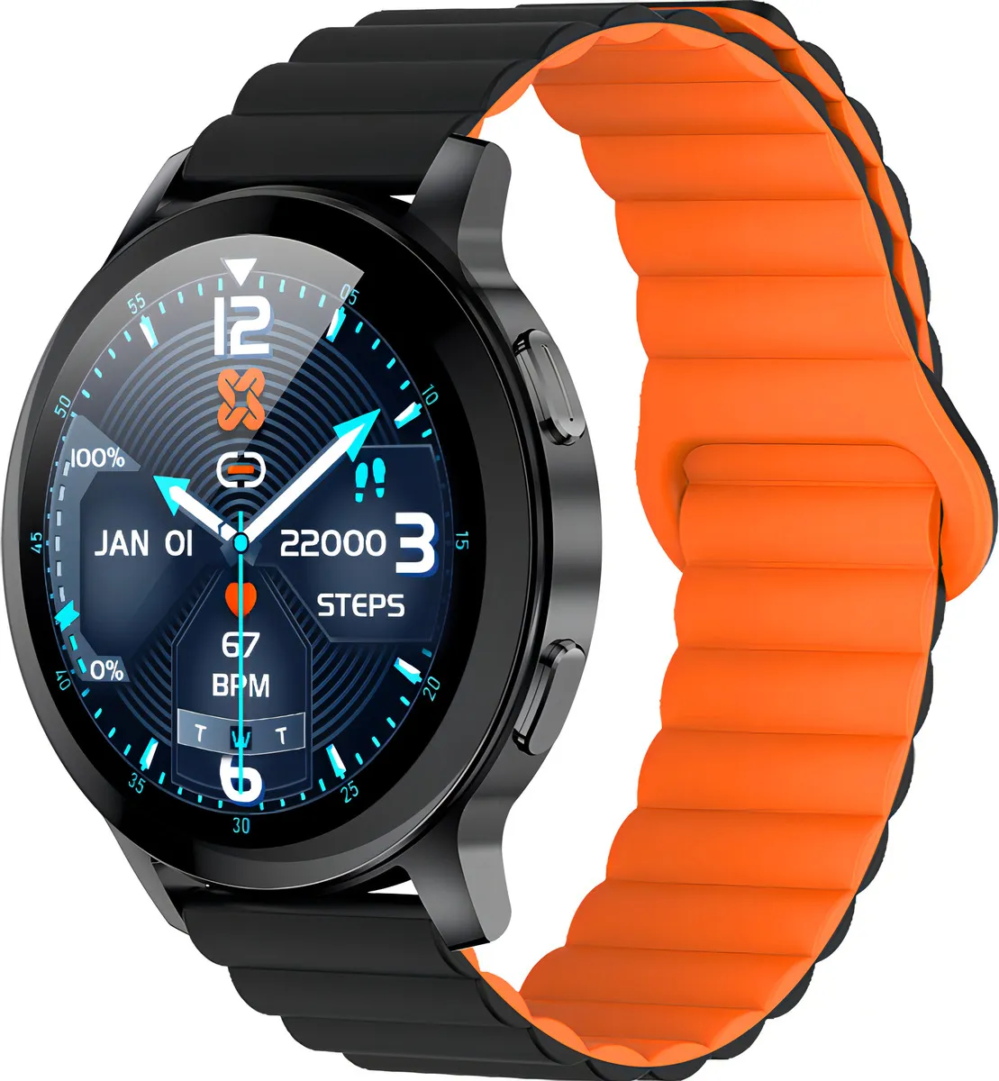 Smartwatch Xinji Cobee C3 – Bluetooth, IP68 - Pulseira Preto/Laranja