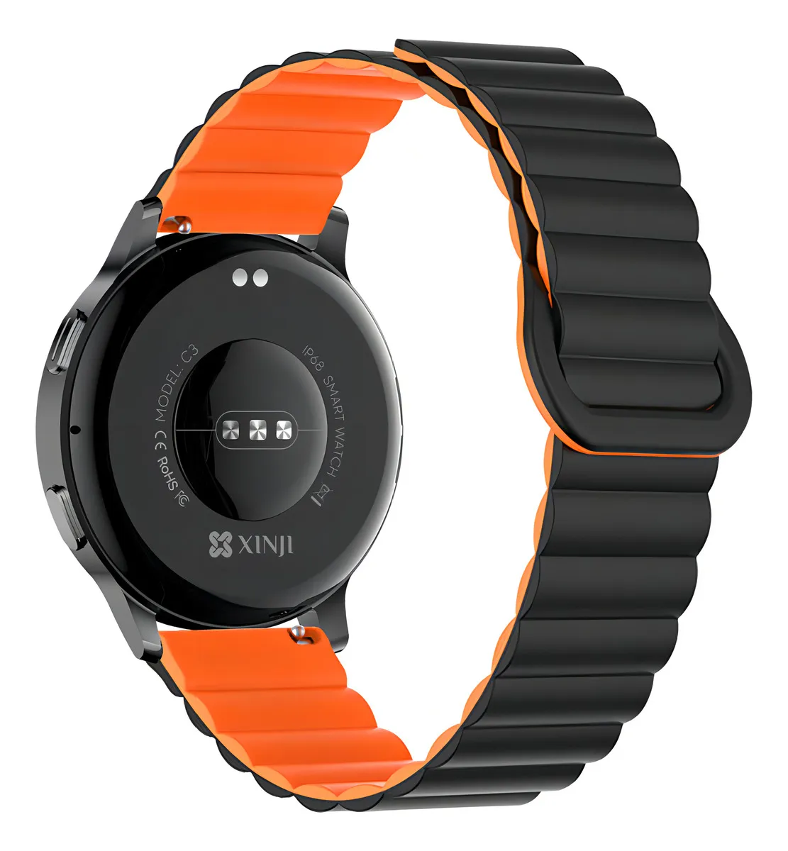 Smartwatch Xinji Cobee C3 – Bluetooth, IP68 - Pulseira Preto/Laranja - Imagem 3