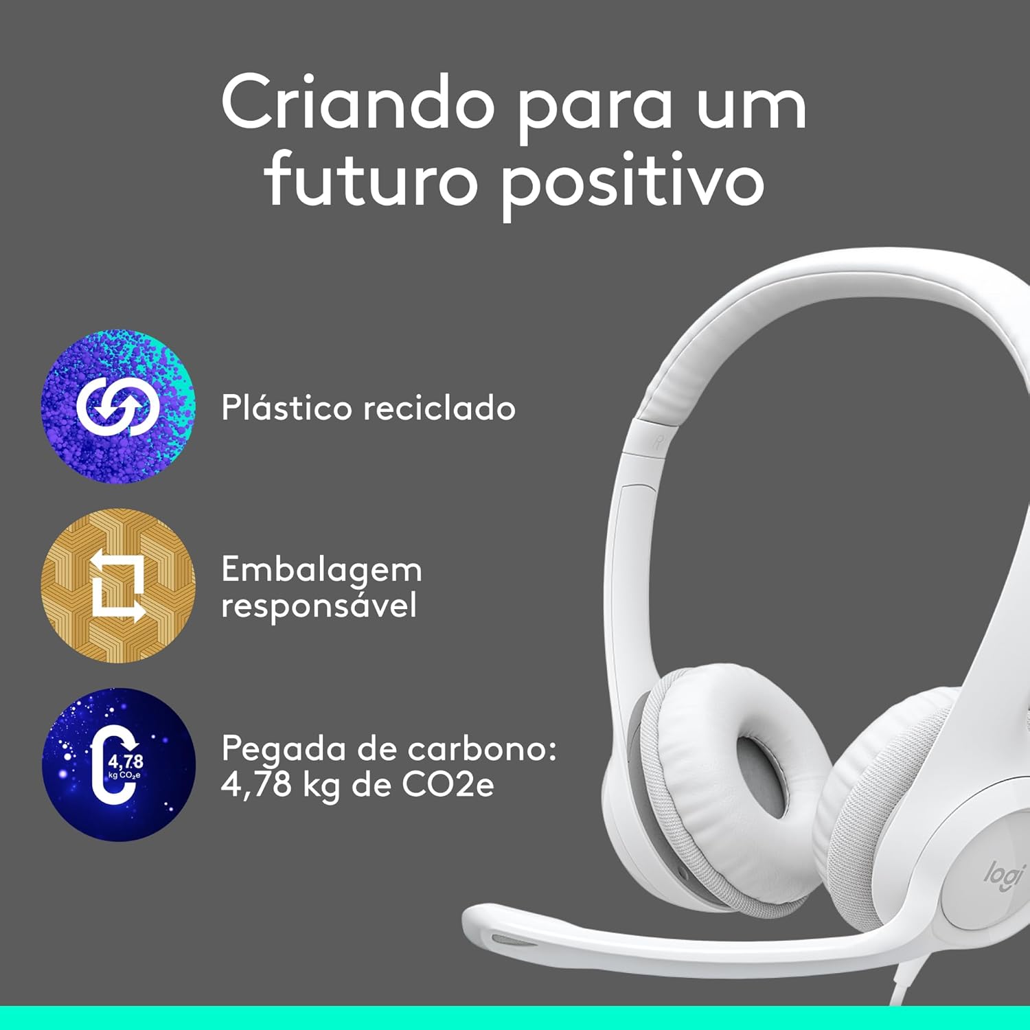 Headset Logitech H390 USB – Conforto Premium, Microfone com Redução de Ruído e Áudio Claro para Trabalho e Estudos - Imagem 4
