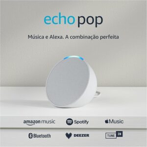 Echo Pop (Geração mais recente) | Smart speaker compacto com som envolvente e Alexa | Cor Branca