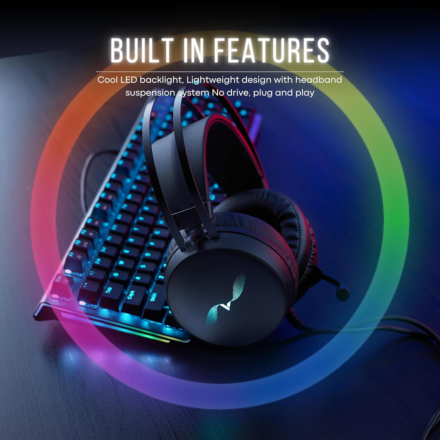 Headset Gamer Rapoo VH310 – Som Virtual 7.1, Drivers de 50 mm e Microfone com Cancelamento de Ruído - Imagem 5