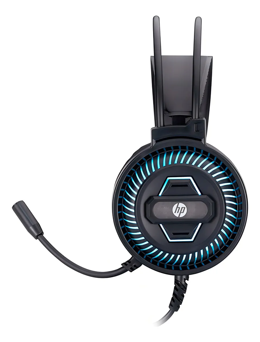 Headset Gamer HP DHE-8001U – Som Imersivo, Iluminação LED e Conforto para Longas Sessões de Jogo - Imagem 4